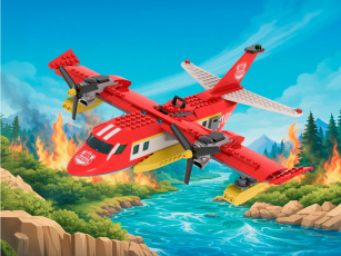 Конструкторы Brick Labs Бриксити AB-1314 Пожарный самолет Грозовой шквал, фото 1