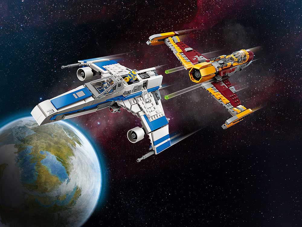 

Конструктор LEGO, Истребитель «E-wing» против истребителя Шин Хати