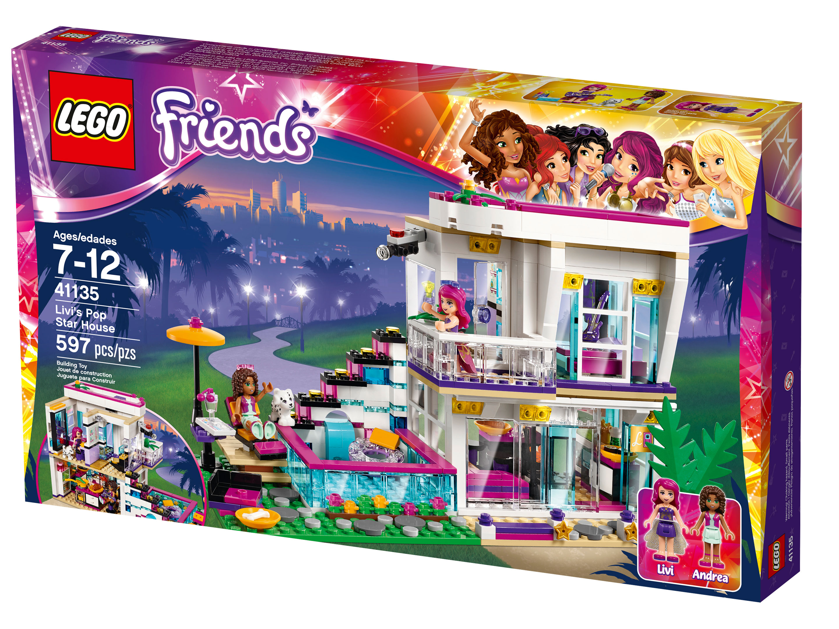 Конструктор friends. Конструктор LEGO friends 41135 дом поп-звезды Ливи. Лего френдс дом рок звезды. Лего френдс дом Ливи. Лего френдс дом поп звезды с бассейном.