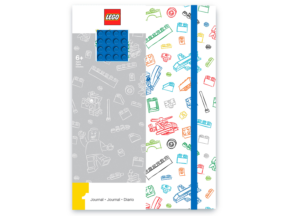 

Книга для записей LEGO, Книга для записей с резинкой и пластиной, сине-белая (96 листов)
