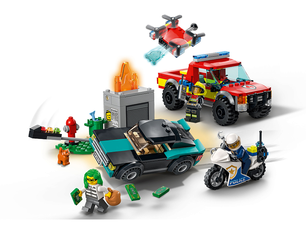 

Конструктор LEGO, Пожарная бригада и полицейская погоня