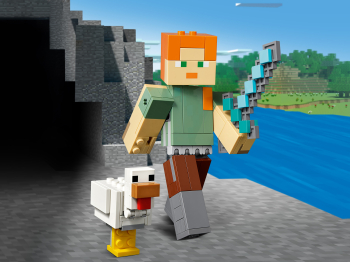 Конструктор Большие фигурки Minecraft, Алекс с цыплёнком