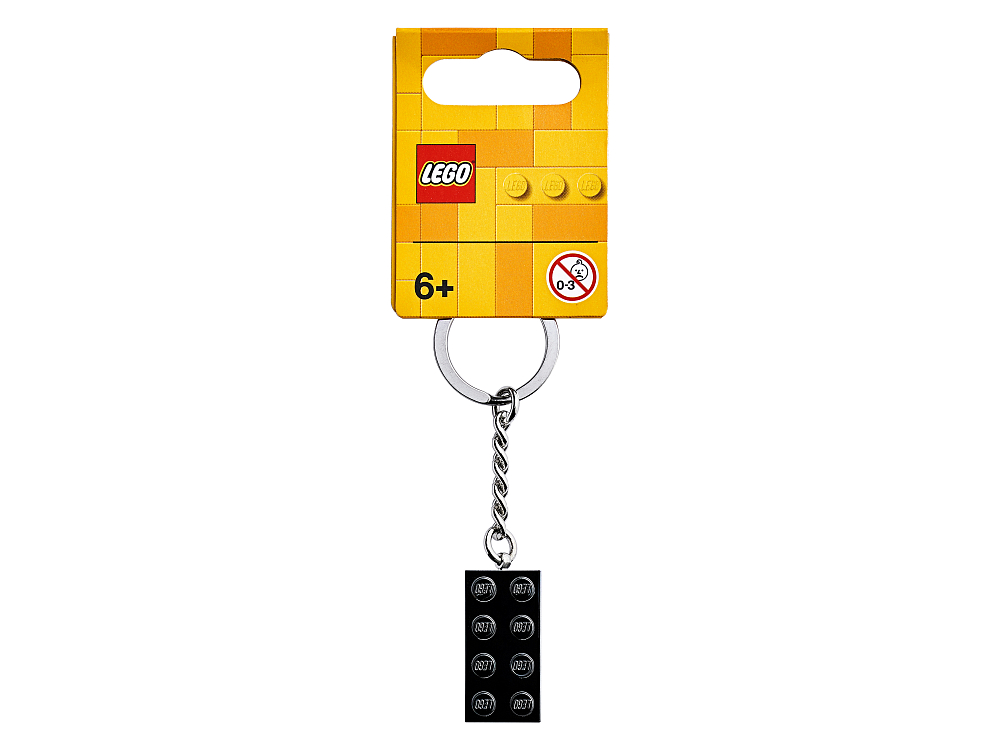 

Брелок для ключей LEGO, Брелок для ключей «Кубик 2х4», цвет - чёрный металл